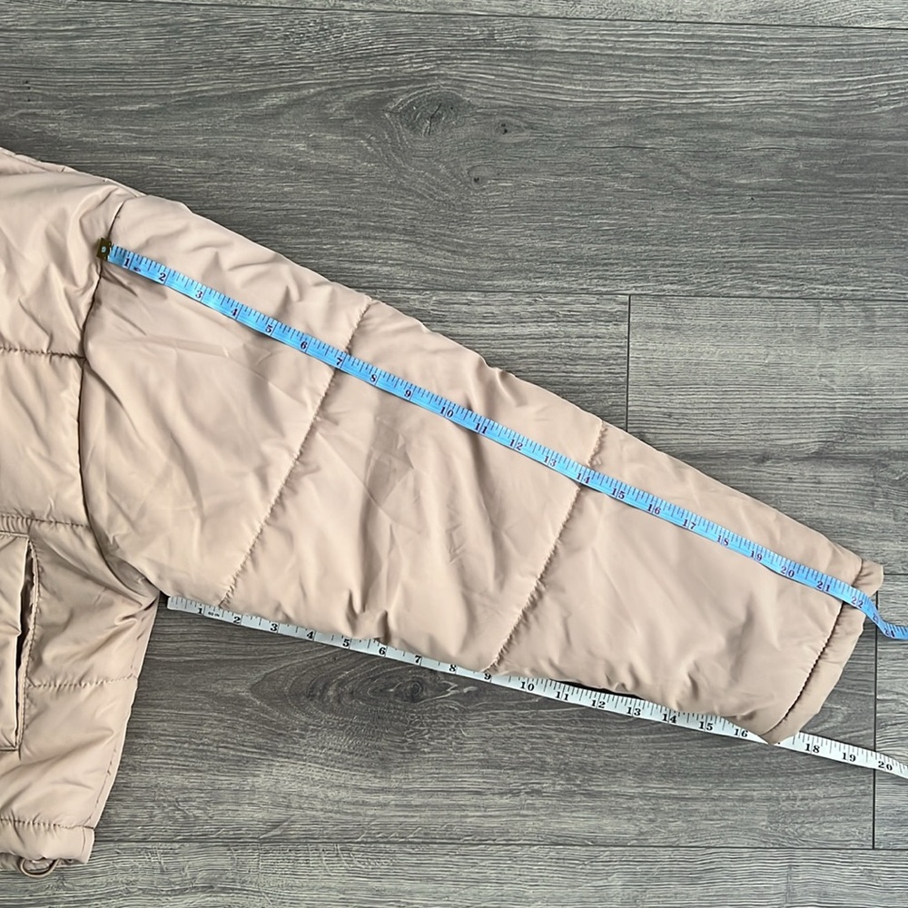 THE FIFTH LABEL Oversized Puffer Jacket XS Beige Neutral Cropped Retro 90s Fall - Picture 12 of 12